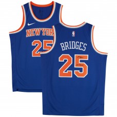 Mikal Bridges New York Knicks Autographed Fanatics Authentic Nike Blue Icon Edition Swingman Jersey with NY Forever Inscription