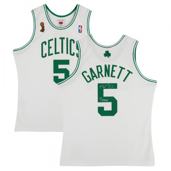 Kevin Garnett Boston Celtics Autographed Fanatics Authentic Mitchell & Ness White 2007-08 Authentic Jersey with 08 Champ Inscription