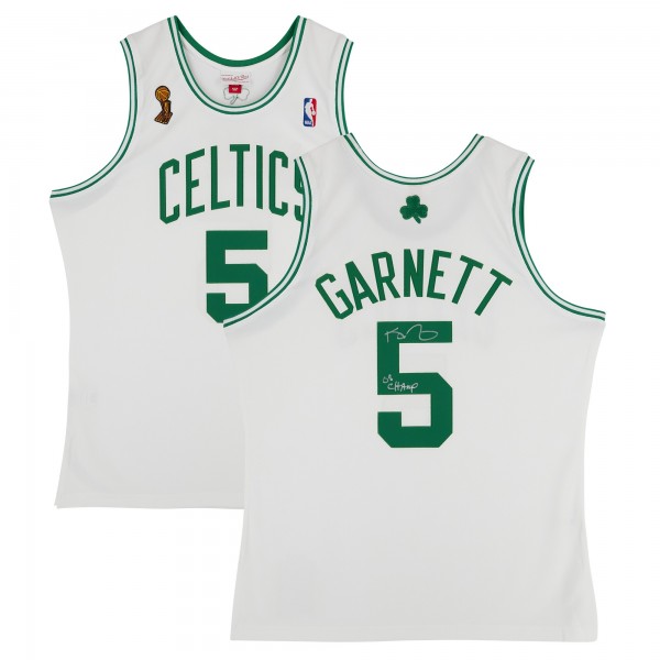 Kevin Garnett Boston Celtics Autographed Fanatics Authentic Mitchell & Ness White 2007-08 Authentic Jersey with 08 Champ Inscription