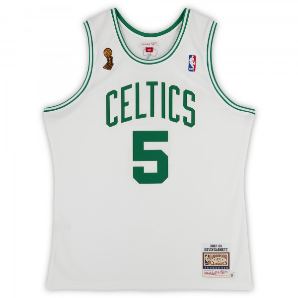 Kevin Garnett Boston Celtics Autographed Fanatics Authentic Mitchell & Ness White 2007-08 Authentic Jersey with 08 Champ Inscription