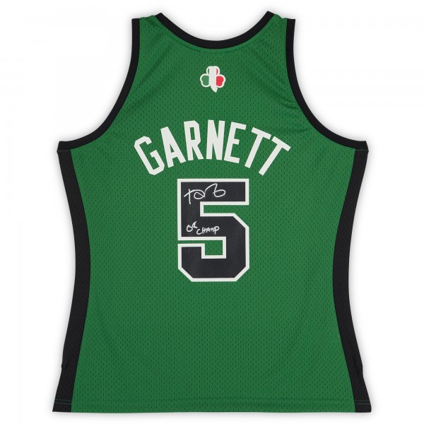 Kevin Garnett Boston Celtics Autographed Fanatics Authentic Mitchell & Ness Kelly Green 2007-08 Italy Swingman Jersey with 08 Champ Inscription