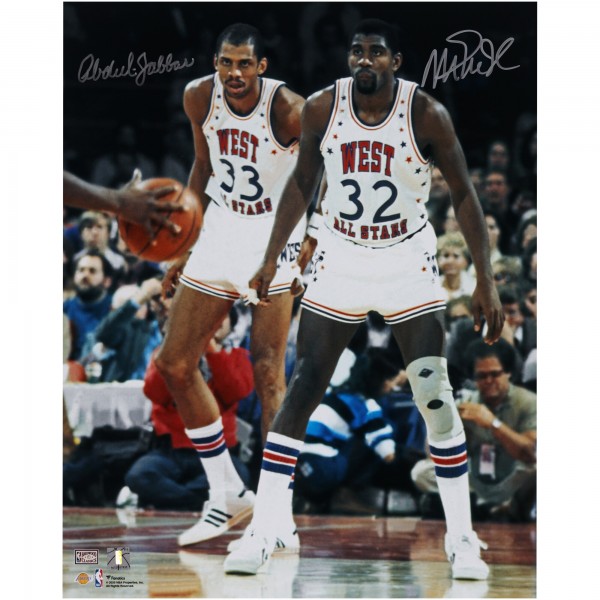 Kareem Abdul-Jabbar & Magic Johnson Los Angeles Lakers Autographed Fanatics Authentic 16 x 20 All-Star Game Photograph