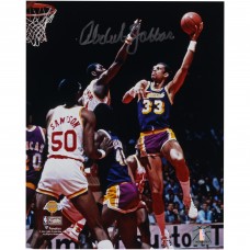 Kareem Abdul-Jabbar Los Angeles Lakers Autographed Fanatics Authentic 8 x 10 Sky Hook vs. Houston Rockets Photograph
