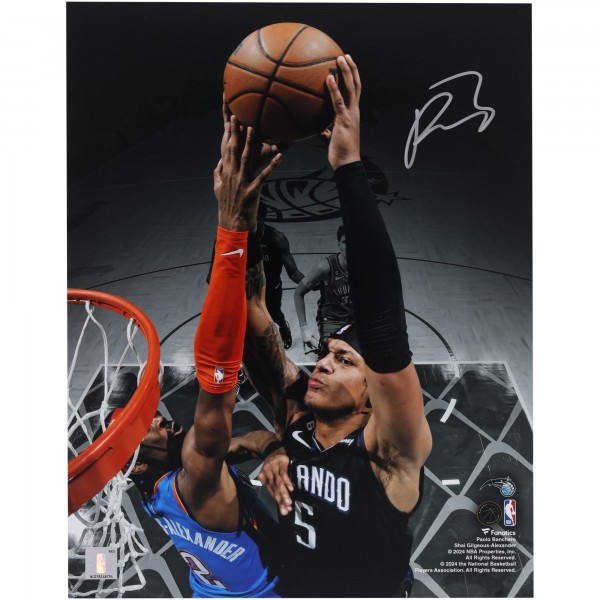 Paolo Banchero Orlando Magic Autographed Fanatics Authentic 11 x 14 Dunk vs. Shai Gilgeous-Alexander Photograph