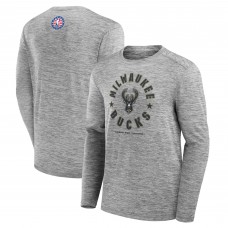 Футболка с длинным рукавом Milwaukee Bucks NBA Hoops for Troops - Heather Gray