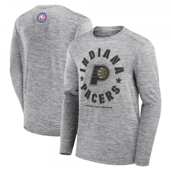 Indiana Pacers Fanatics Heather Gray NBA Hoops for Troops Long Sleeve T-Shirt