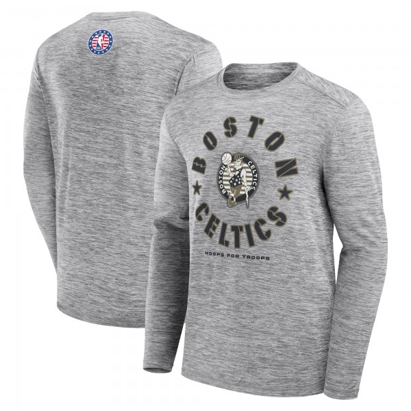 Футболка с длинным рукавом Boston Celtics NBA Hoops for Troops - Heather Gray