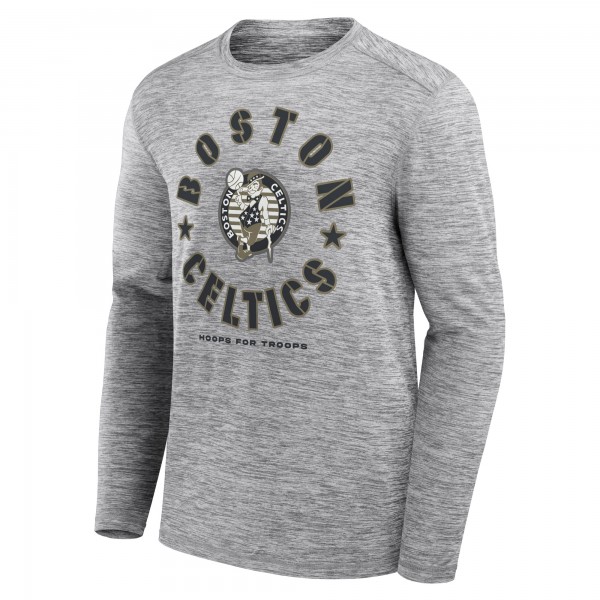 Футболка с длинным рукавом Boston Celtics NBA Hoops for Troops - Heather Gray