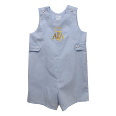 Детская Argentina National Team Vive La Fete Girls Infant Gingham Jon Jon Romper - Light Blue