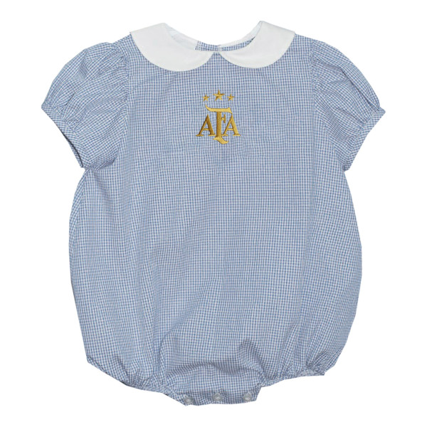 Детская Argentina National Team Vive La Fete Girls Gingham Puffy Bubble Dress - Light Blue