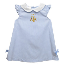 Детская Argentina National Team Vive La Fete Girls Mini Checkered A-Line Dress - Light Blue
