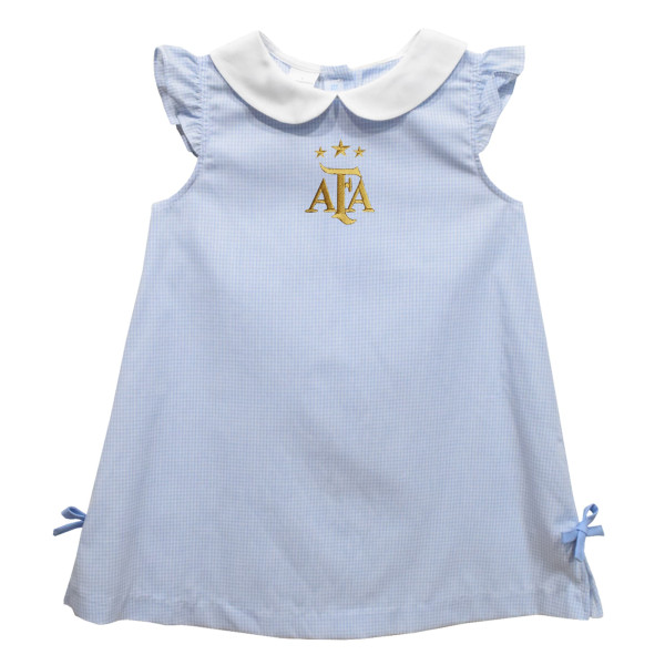 Детская Argentina National Team Vive La Fete Girls Mini Checkered A-Line Dress - Light Blue