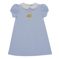 Детская Argentina National Team Vive La Fete Girls Gingham Puffy A-Line Dress - Light Blue