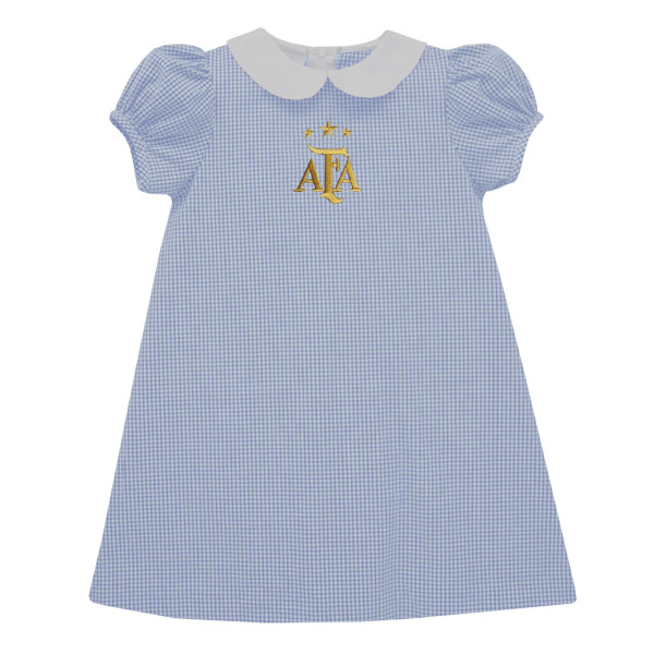 Детская Argentina National Team Vive La Fete Girls Gingham Puffy A-Line Dress - Light Blue