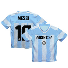 Подростковая Lionel Messi Argentina National Team Vive La Fete Painted Stripes Football Jersey - Light Blue
