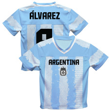 Джерси Julián Álvarez Argentina National Team Vive La Fete Football - Light Blue