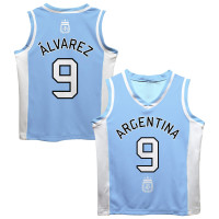 Джерси Julián Álvarez Argentina National Team Vive La Fete Mesh Basketball - Light Blue
