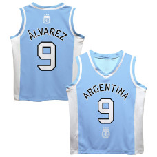 Джерси Julián Álvarez Argentina National Team Vive La Fete Mesh Basketball - Light Blue