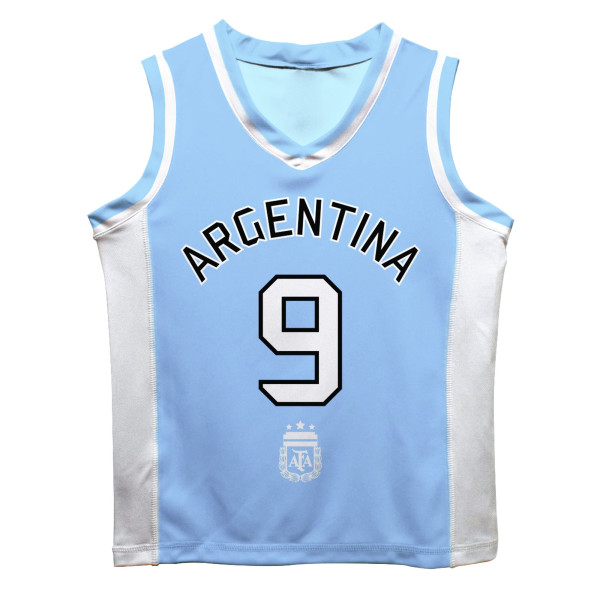 Джерси Julián Álvarez Argentina National Team Vive La Fete Mesh Basketball - Light Blue