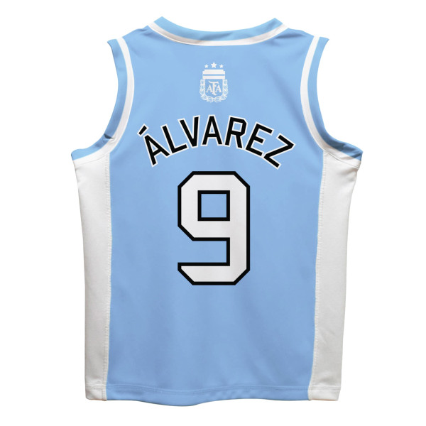 Джерси Julián Álvarez Argentina National Team Vive La Fete Mesh Basketball - Light Blue