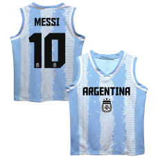 Джерси Lionel Messi Argentina National Team Vive La Fete Mesh Basketball - Light Blue