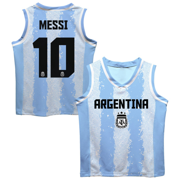 Джерси Lionel Messi Argentina National Team Vive La Fete Mesh Basketball - Light Blue