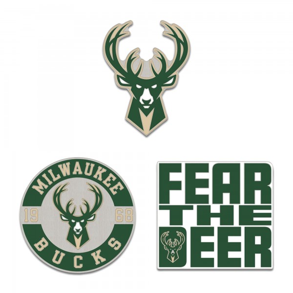 Milwaukee Bucks WinCraft Three-Piece Collector Pin Set