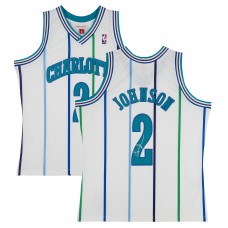 Larry Johnson Charlotte Hornets Autographed Fanatics Authentic Mitchell & Ness 1992-93 White Swingman Jersey