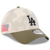 Бейсболка Los Angeles Dodgers New Era Light Beige/Olive 2025 Armed Forces Day 39THIRTY