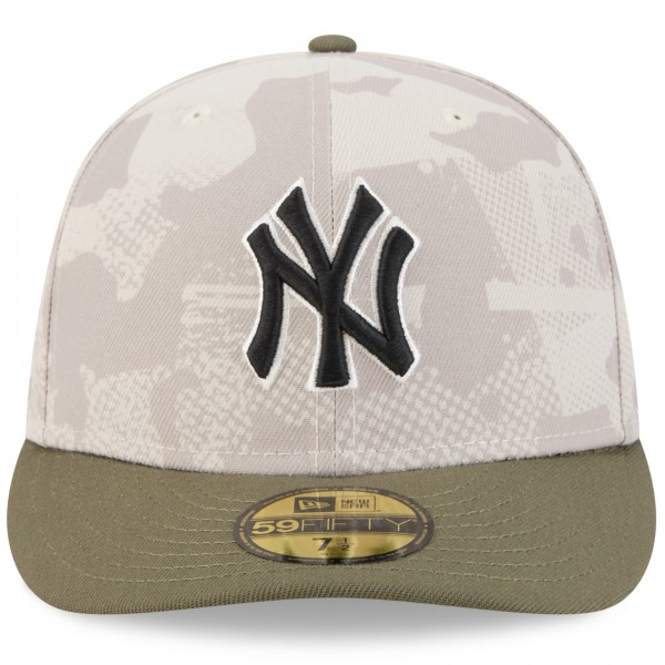 Бейсболка New York Yankees New Era Light Beige/Olive 2025 Armed Forces Day 59FIFTY