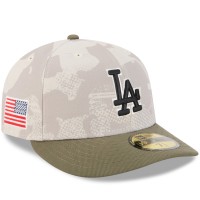 Бейсболка Los Angeles Dodgers New Era Light Beige/Olive 2025 Armed Forces Day 59FIFTY
