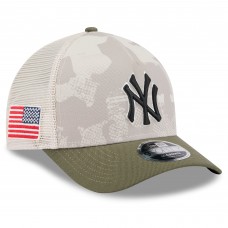 Бейсболка New York Yankees New Era Light Beige/Olive 2025 Armed Forces Day 9FORTY M-Crown A-Frame