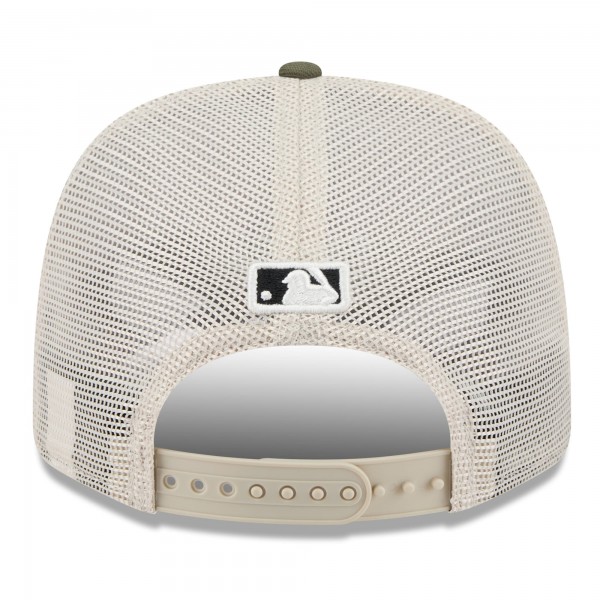 Бейсболка Los Angeles Dodgers New Era Light Beige/Olive 2025 Armed Forces Day 9SEVENTY Stretch-Snap