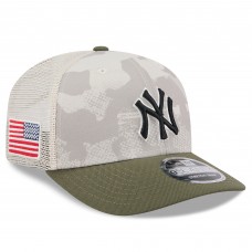 Бейсболка New York Yankees New Era Light Beige/Olive 2025 Armed Forces Day 9SEVENTY Stretch-Snap