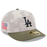 Бейсболка Los Angeles Dodgers New Era Light Beige/Olive 2025 Armed Forces Day Low Profile 59FIFTY