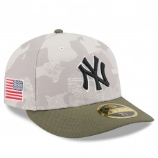 Бейсболка New York Yankees New Era Light Beige/Olive 2025 Armed Forces Day Low Profile 59FIFTY