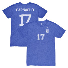 Футболка Alejandro Garnacho Argentina National Team 1863FC Vintage Tri-Blend - Blue