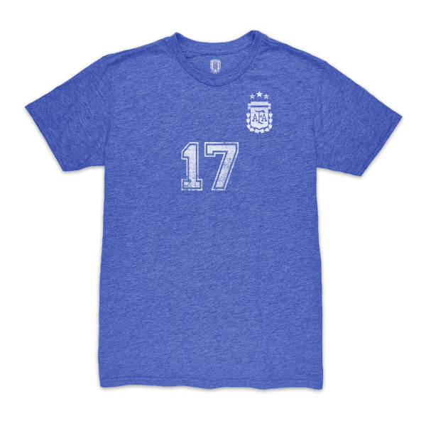 Футболка Alejandro Garnacho Argentina National Team 1863FC Vintage Tri-Blend - Blue