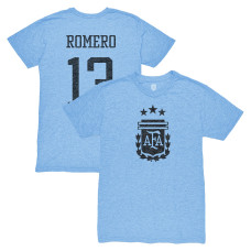 Футболка Cristian Romero Argentina National Team 1863FC Vintage Tri-Blend - Light Blue
