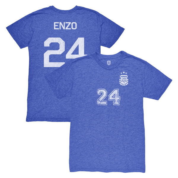 Футболка Enzo Fernández Argentina National Team 1863FC Vintage Tri-Blend - Blue