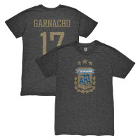 Футболка Alejandro Garnacho Argentina National Team 1863FC Vintage Tri-Blend - Black
