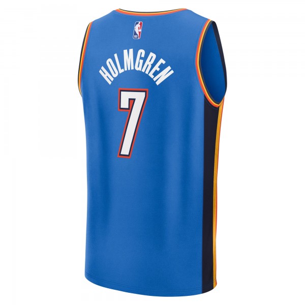 Игровая джерси Oklahoma City Thunder Chet Holmgren Blue Fast Break Replica Player - Icon Edition