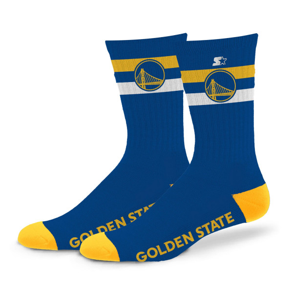 Unisex Golden State Warriors Starter Team Color Two-Stripe Crew Socks