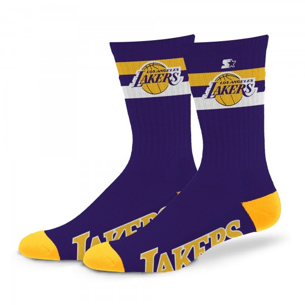 Носки Los Angeles Lakers Starter Unisex Team Color Two-Stripe Crew