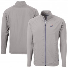 Los Angeles Dodgers Cutter & Buck Gray Adapt Eco Knit Hybrid Recycled Full-Zip Jacket