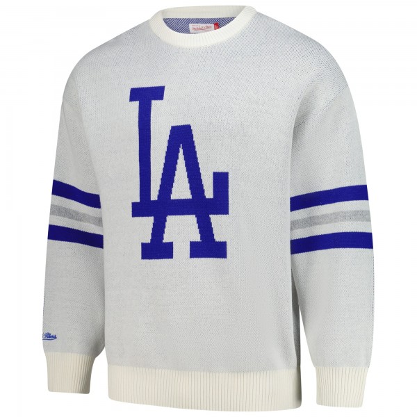 Los Angeles Dodgers Mitchell & Ness Cream Retro Pullover Sweater