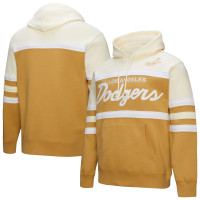 Толстовка Los Angeles Dodgers Mitchell & Ness Tan/Cream Head Coach