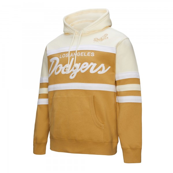 Los Angeles Dodgers Mitchell & Ness Tan/Cream Head Coach Pullover Hoodie