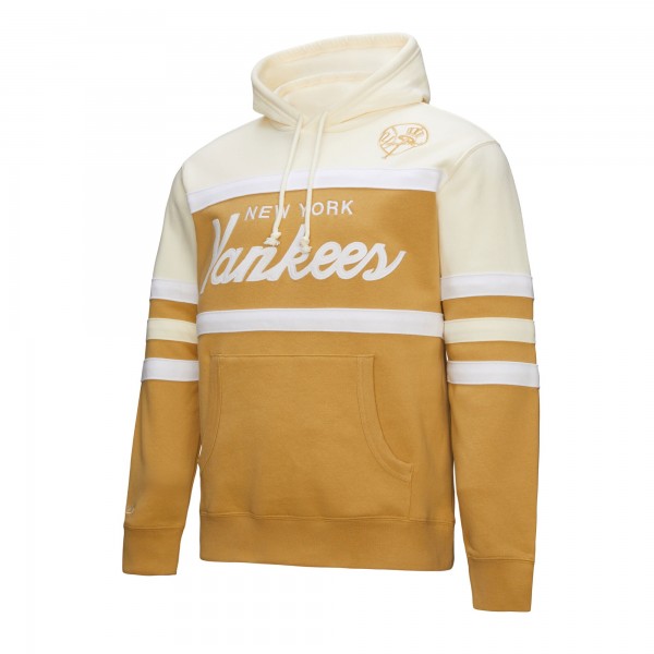 Толстовка New York Yankees Mitchell & Ness Tan/Cream Head Coach
