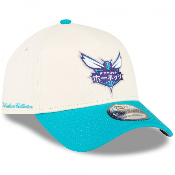 Бейсболка Charlotte Hornets New Era x Hyperfly Katakana Collection White/Teal A-Frame 9FORTY